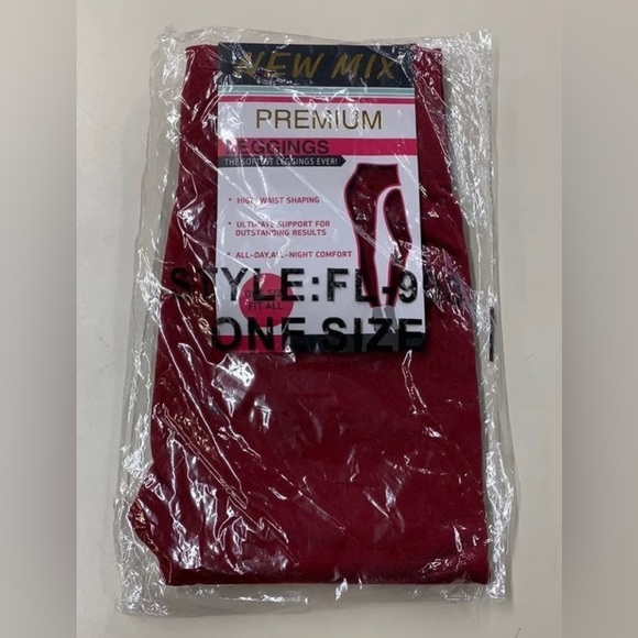 New Mix Premium Fleece Leggings In Crimson Red - Picture 2 of 6